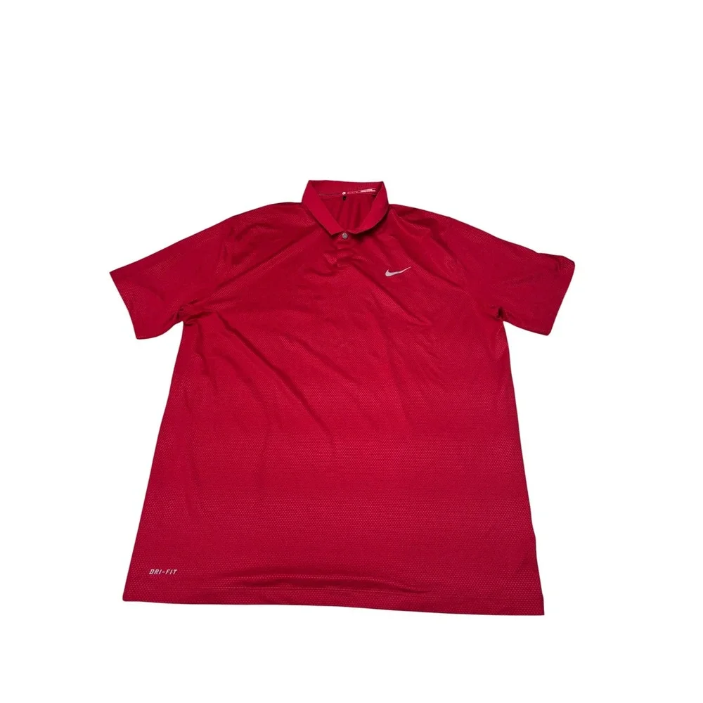 Nike Tiger Woods Collection Mens XL Red Dri-FIT Golf Polo Shirt 639824-687